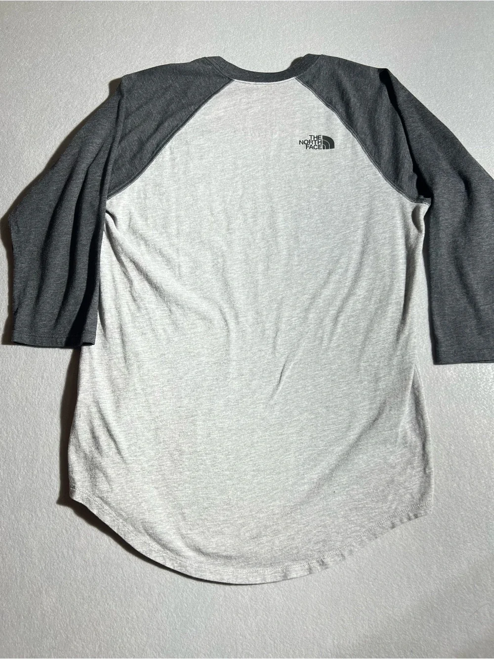 The North Face Men's White & Gray Raglan Graphic Baseball Tee